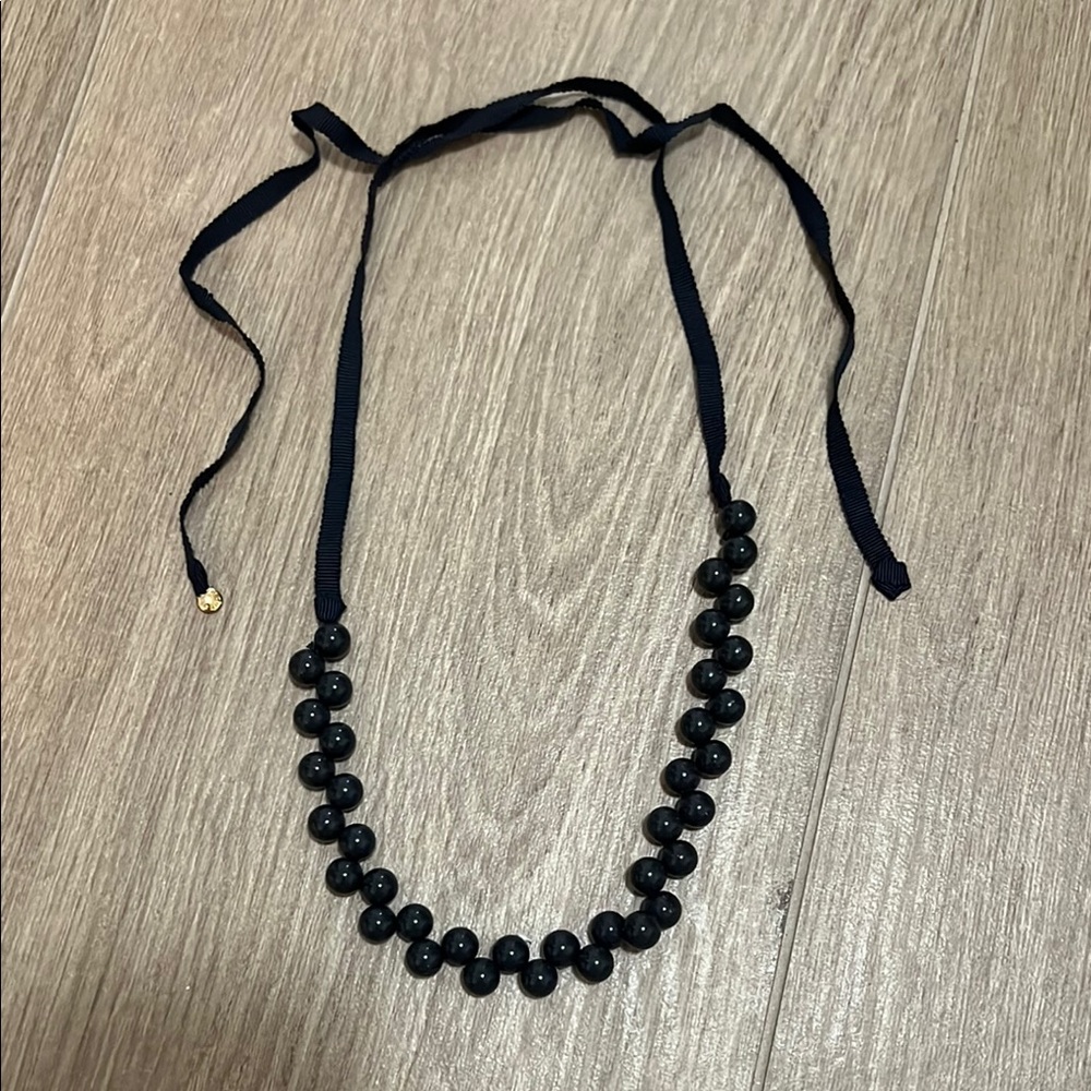 J.Crew Crew Cuts Beaded Necklace Navy Blue